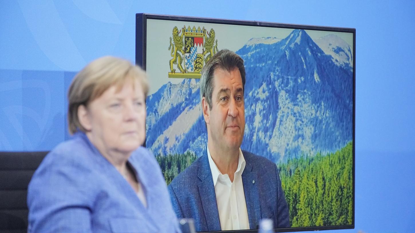 Markus Söder ließ sich nach der Ministerpräsidentenkonferenz nur per Video zuschalten.