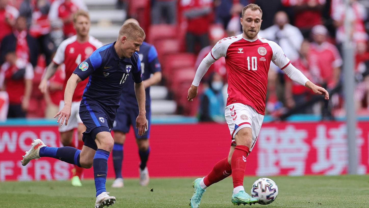 Sein Zustand ist das, worüber man sich auch nach dem EM-Gruppenspiel zwischen Dänemark und Finnland sorgen muss: Christian Eriksen. Sein Zustand ist das, worüber man sich auch nach dem EM-Gruppenspiel zwischen Dänemark und Finnland sorgen muss: Christian Eriksen.