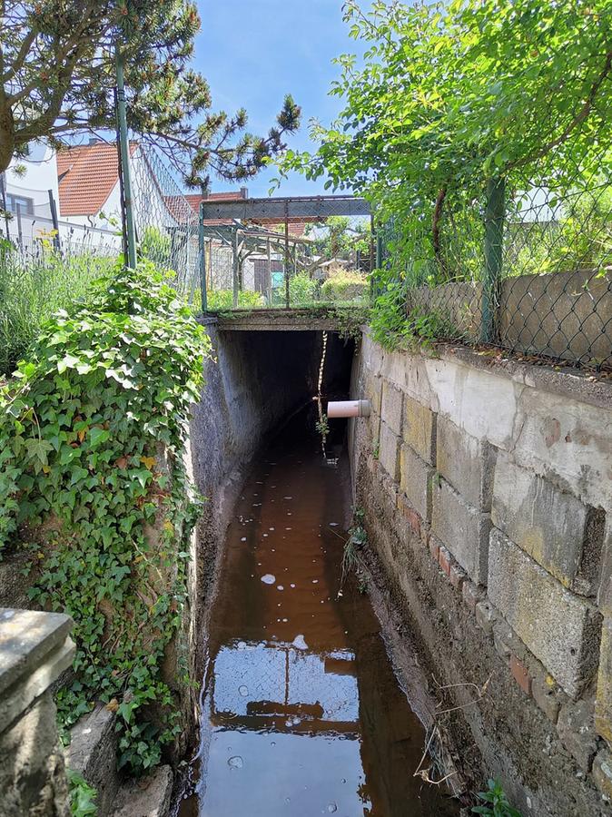 Der Kieselgraben ist stark denaturiert. An vielen Stellen ist er bis an den Uferrand bebaut, teils überbaut
Der Kieselgraben ist stark denaturiert. An vielen Stellen ist er bis an den Uferrand bebaut, teils überbaut