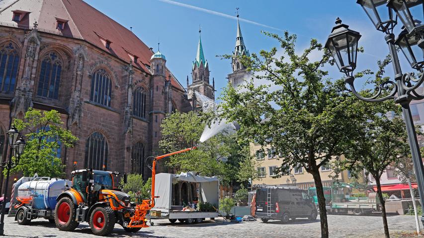 Frisches Grün statt einer Wüste aus Pflaster und Beton: So soll der Lorenzer Platz über den Sommer aussehen.
Frisches Grün statt einer Wüste aus Pflaster und Beton: So soll der Lorenzer Platz über den Sommer aussehen.