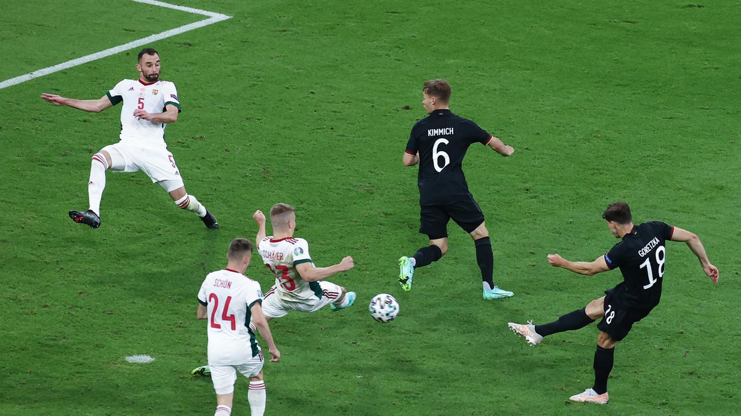 Immerhin! Leon Goretzka sicherte Deutschland gegen Ungarn ein Remis - und so das Weiterkommen. Immerhin! Leon Goretzka sicherte Deutschland gegen Ungarn ein Remis - und so das Weiterkommen.