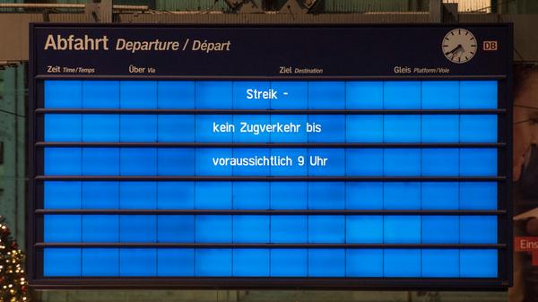 Warnstreik bei der Deutschen Bahn