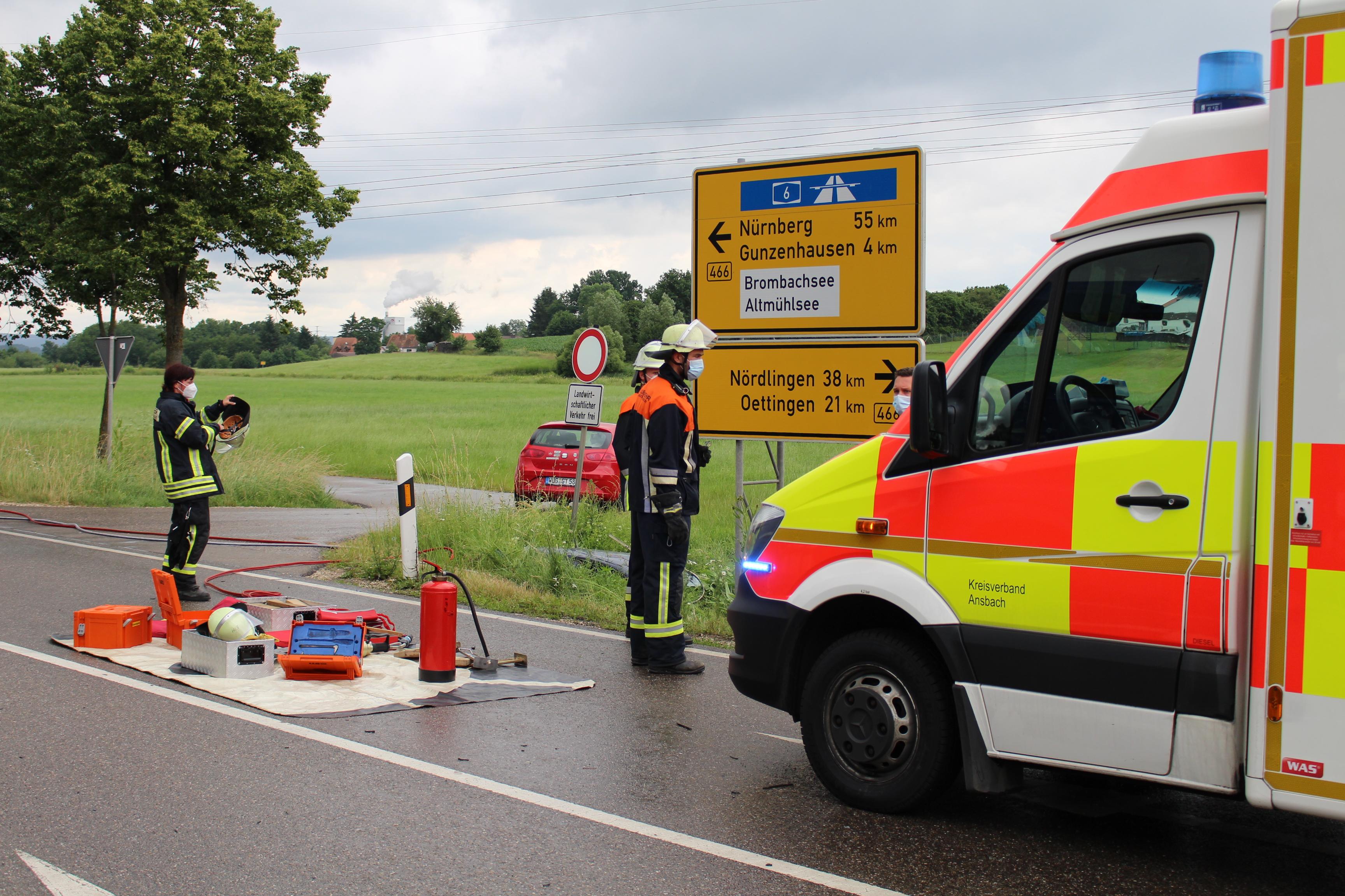 Schwerer Unfall Auf Der B466 Bei Gunzenhausen - Gunzenhausen | Nordbayern