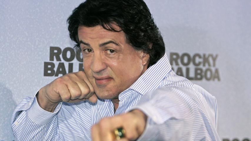 In Boxer-Pose bei der Präsentation seines Films "Rocky Balboa" im Jahre 2007.