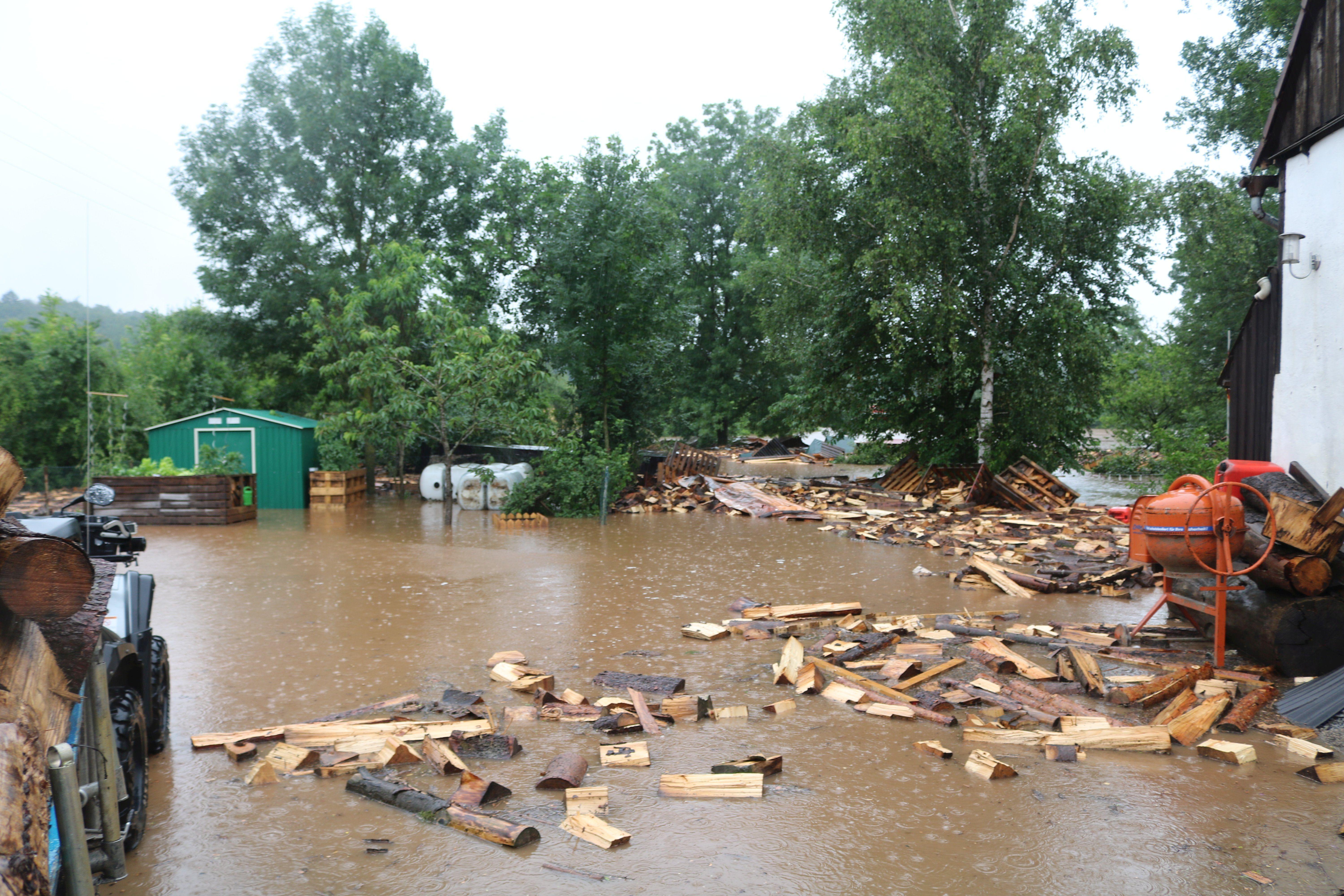 Auch in Bad Windsheim kam es zu starken Regenfällen. 