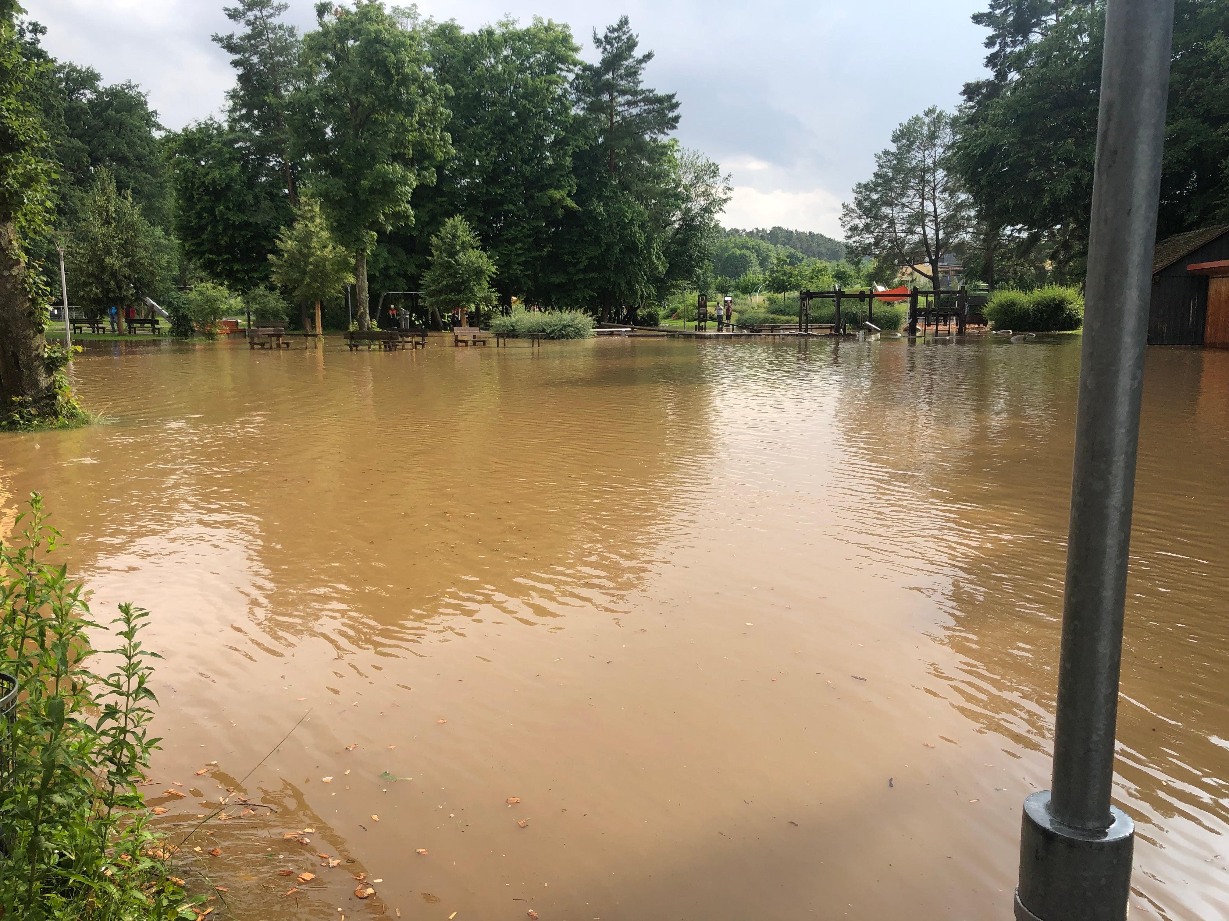 Spielplatz unter Wasser