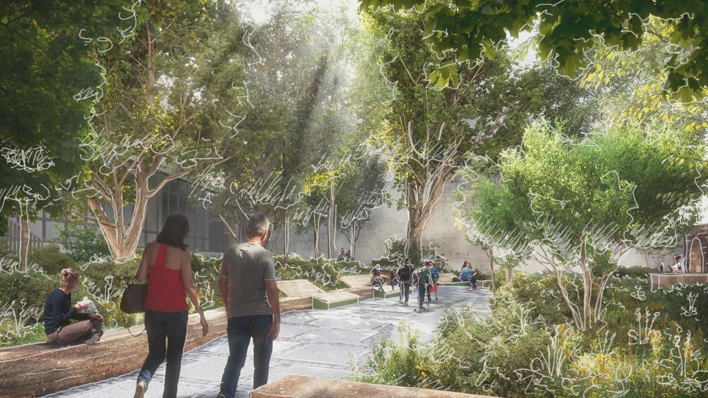 Der Peststadel soll schöner werden. Und so könnte der Pocket Park in der Sebalder Altstadt einmal aussehen: mit einem Holzdeck zum Sitzen.
Der Peststadel soll schöner werden. Und so könnte der Pocket Park in der Sebalder Altstadt einmal aussehen: mit einem Holzdeck zum Sitzen.