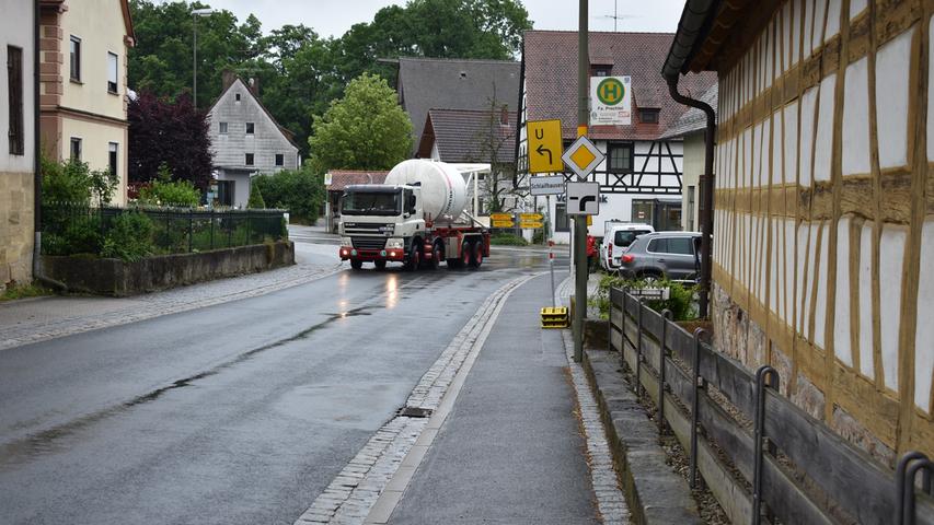 Schwerlastverkehr in Kunreuth: Die Anwohner sind belastet.