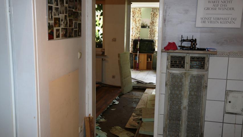 Im Erdgeschoss des Hauses in Weppersdorf haben die Fluten verheerende Schäden hinterlassen.