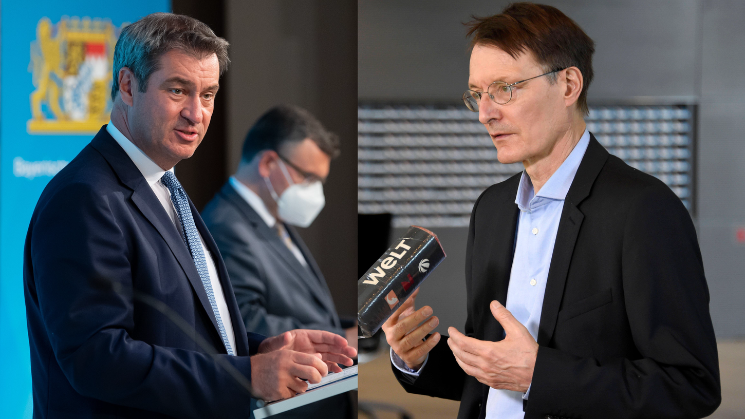 Markus Söder (CSU) und Karl Lauterbach (SPD) sind sich uneinig über die verkürzte Genesenenregelung. Markus Söder (CSU) und Karl Lauterbach (SPD) sind sich uneinig über die verkürzte Genesenenregelung.