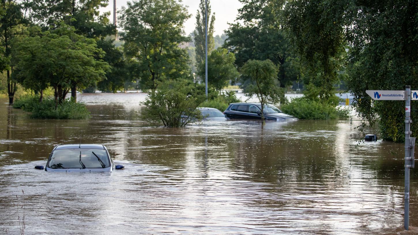 Werden solche Bilder in Zukunft immer häufiger? Überschwemmung trafen die Region um Neustadt/Aisch Anfang Juli. 
