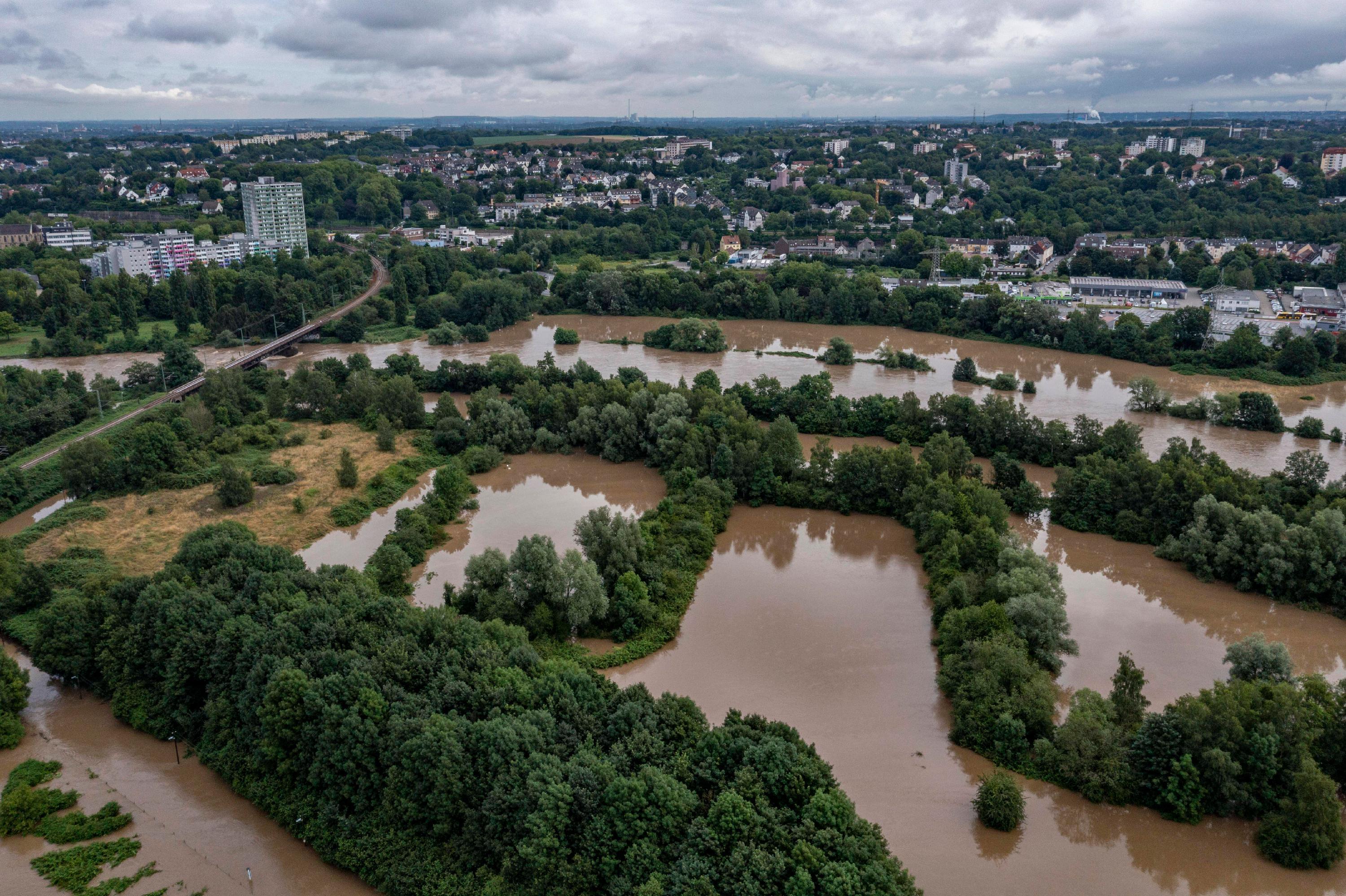 Die Essen wurde der höchste Pegelstand der Ruhr aller Zeiten gemessen. 