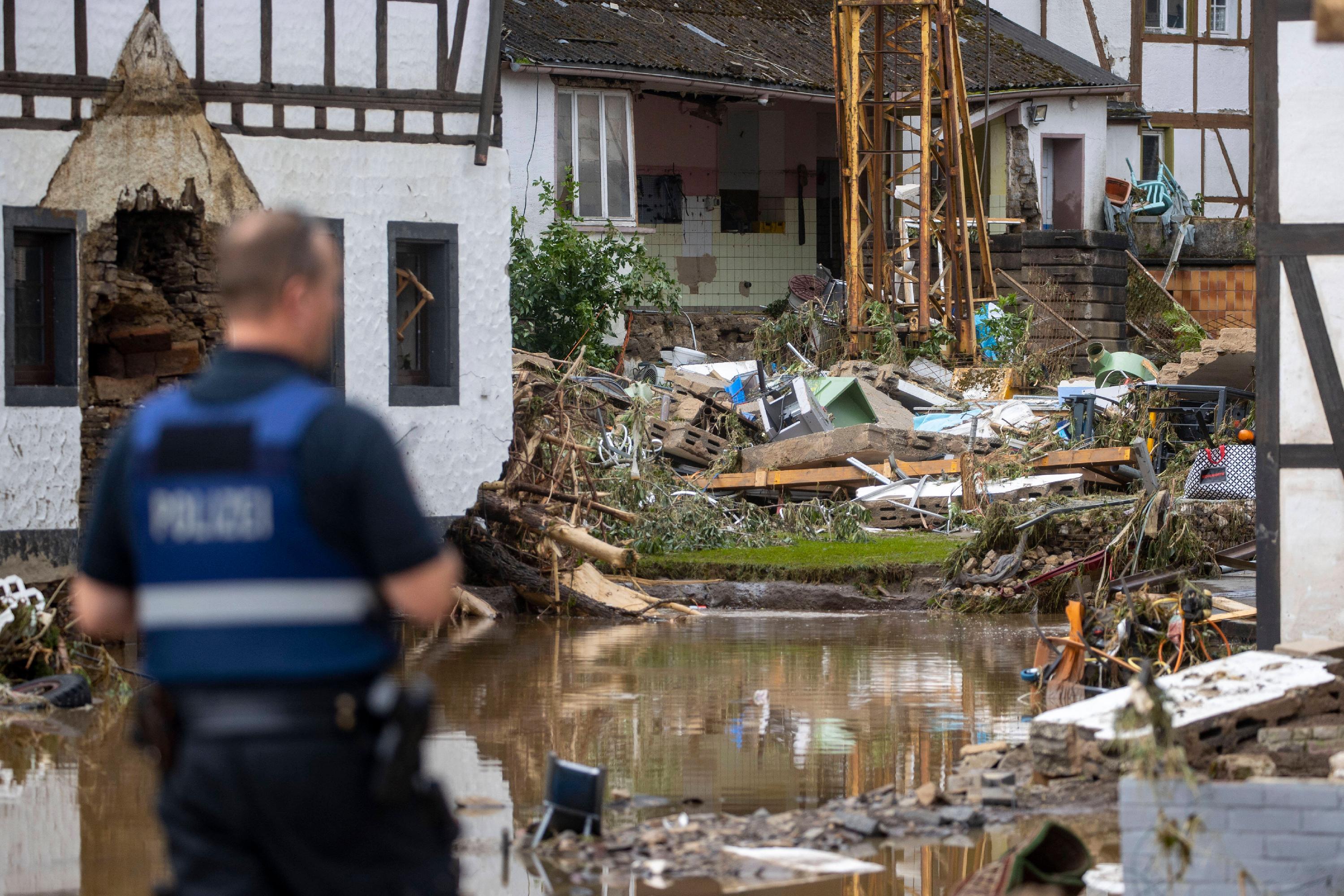 15.07.2021 , Rheinland-Pfalz , Eifel , Verwüstungen durch das Hochwasser der Ahr in dem Eifel-Ort Schuld im Ahrtal anger