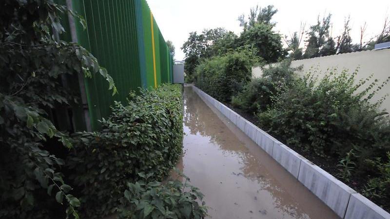 Auch das Parkhaus an der Schütt stand nach den Regenfällen am 9. Juli 2021 unter Wasser. 