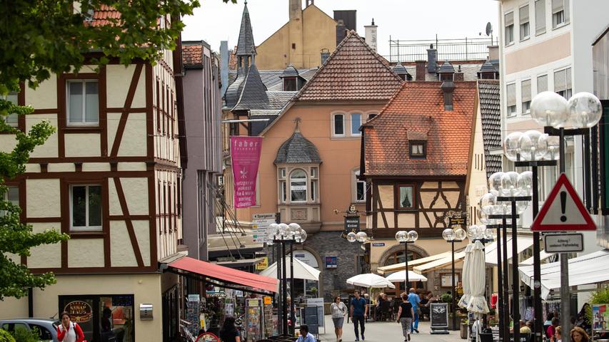 Die Obere Marktstraße in Bad Kissingen. 