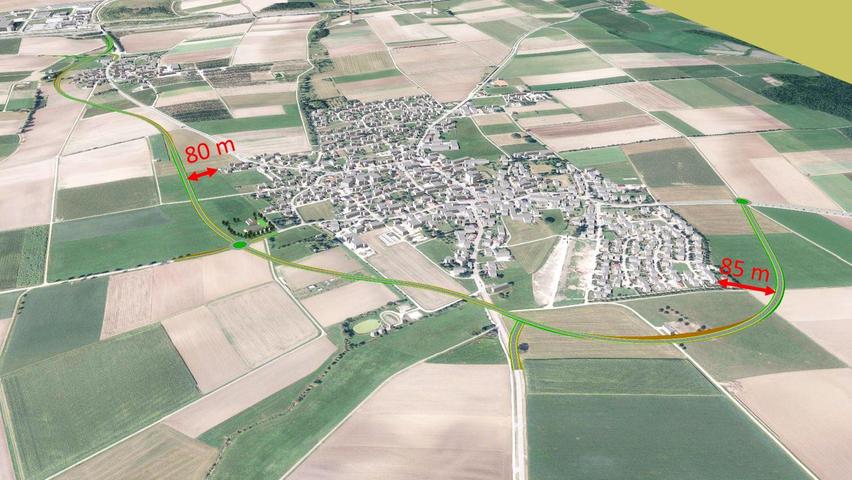 Die Südvariante der Ortsumgehung ist sowohl in Meckenhausen als auch Sindersdorf ein Die Südvariante der Ortsumgehung ist sowohl in Meckenhausen als auch Sindersdorf ein