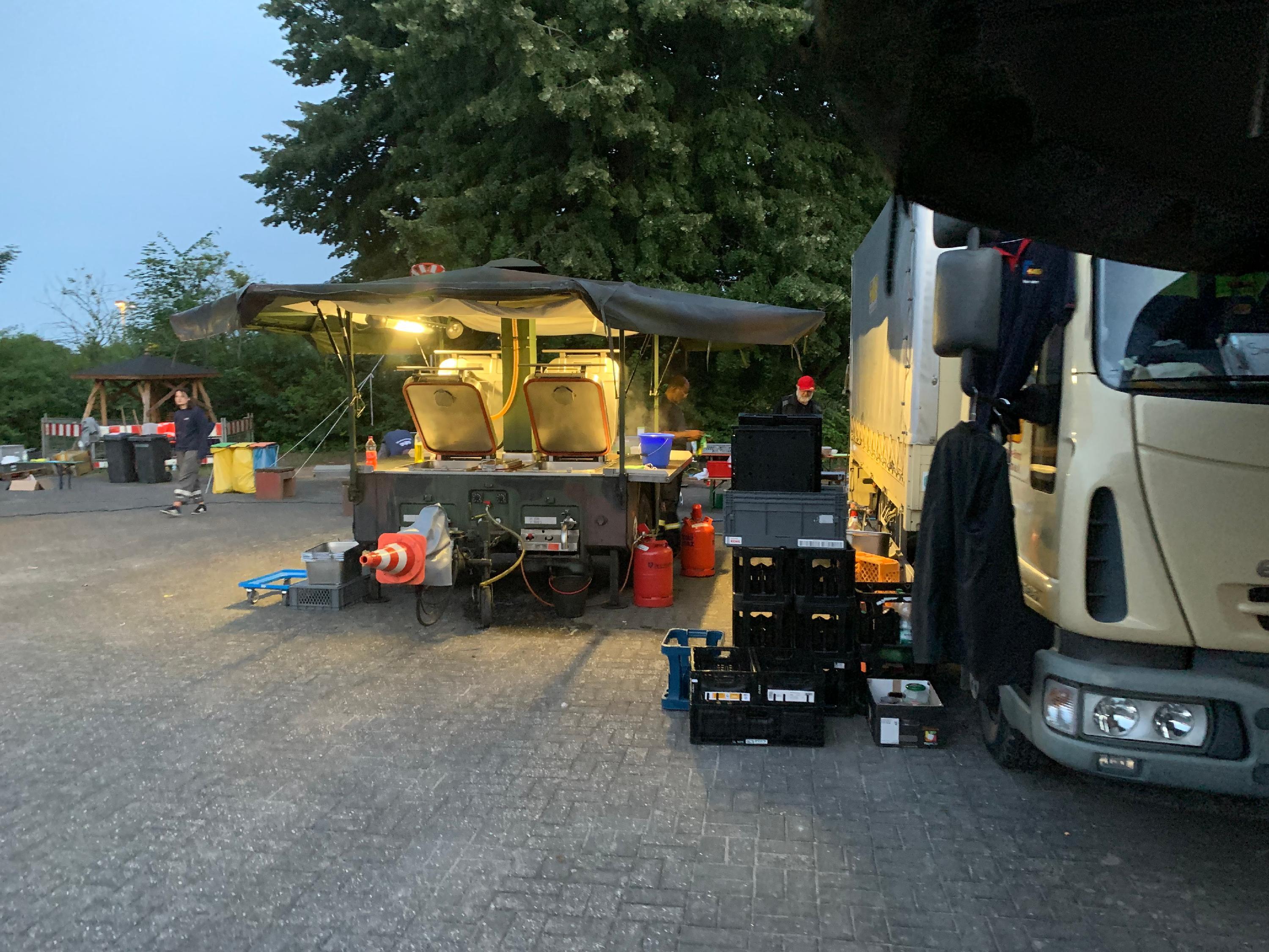 So sieht die Feldküche des ASB aus.