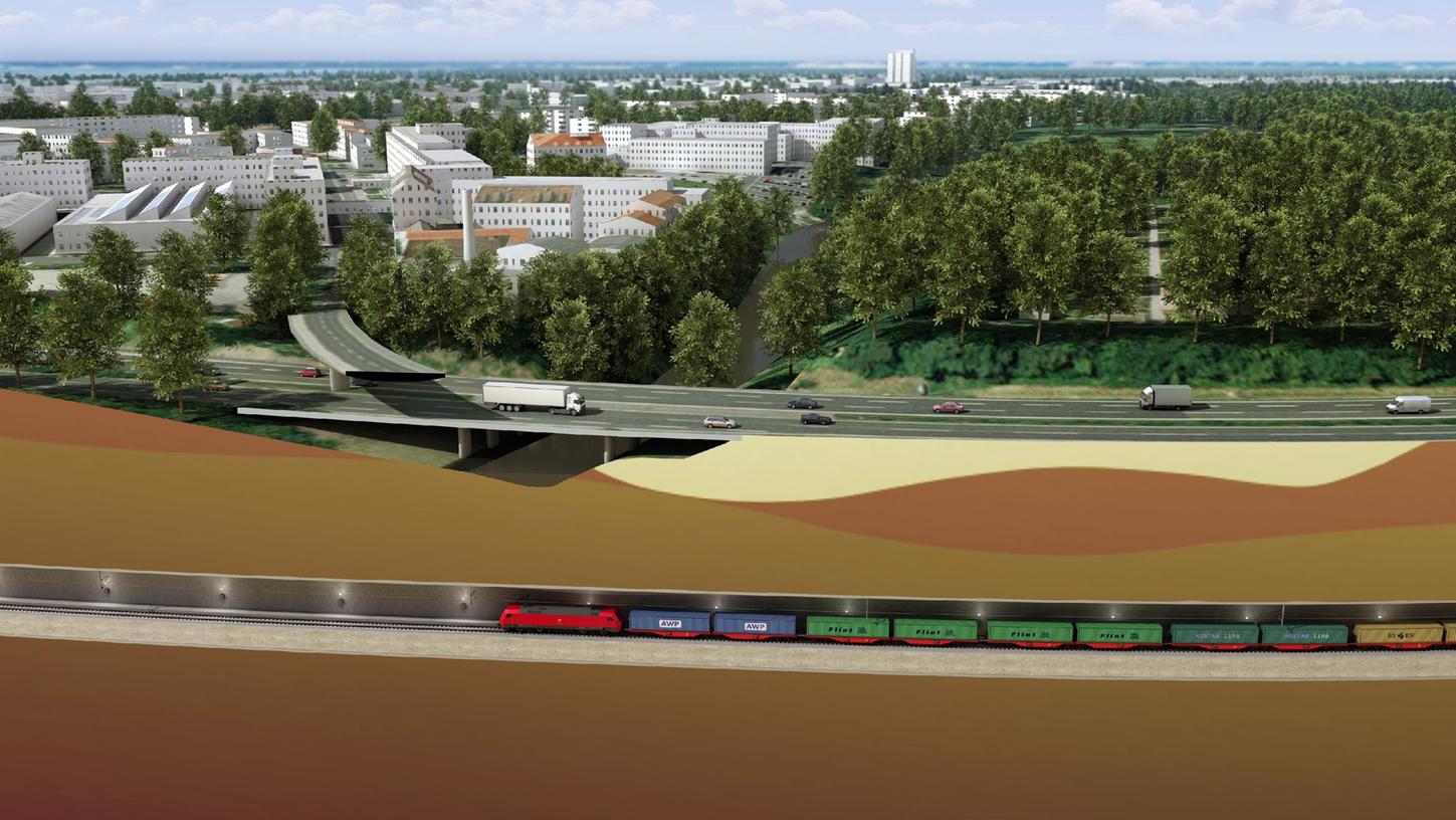 40 Meter unter der Pegnitz: So sieht der neue Güterzugtunnel für Nürnberg und Fürth aus 40 Meter unter der Pegnitz: So sieht der neue Güterzugtunnel für Nürnberg und Fürth aus