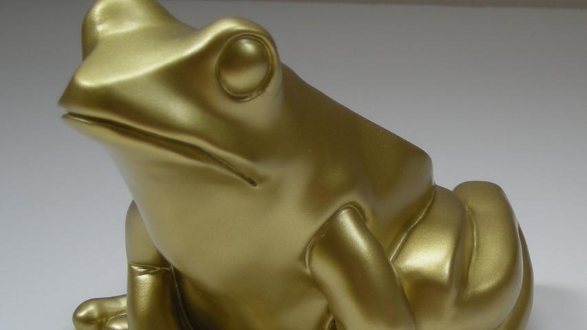 Aber auch Solo-Frösche hat Vervielfältigungskünstler Ottmar Hörl im Angebot. Eine Ersatzlösung für den verschwundenen Stadtpark-Frosch?
Aber auch Solo-Frösche hat Vervielfältigungskünstler Ottmar Hörl im Angebot. Eine Ersatzlösung für den verschwundenen Stadtpark-Frosch?