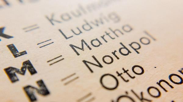 Neuer Buchstabier-Alphabet-Entwurf