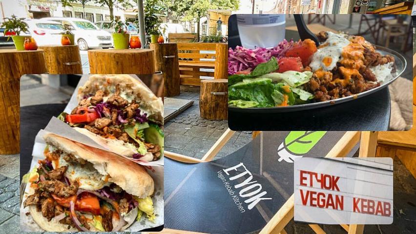 Etyok ist türkisch und bedeutet übersetzt "kein Fleisch". Im veganen Döner von der Vorderen Sterngasse 27 steckt nicht nur Null Prozent Tier, der Kebab-Ersatz aus Erbsenprotein ist eine richtige Eiweißbombe.