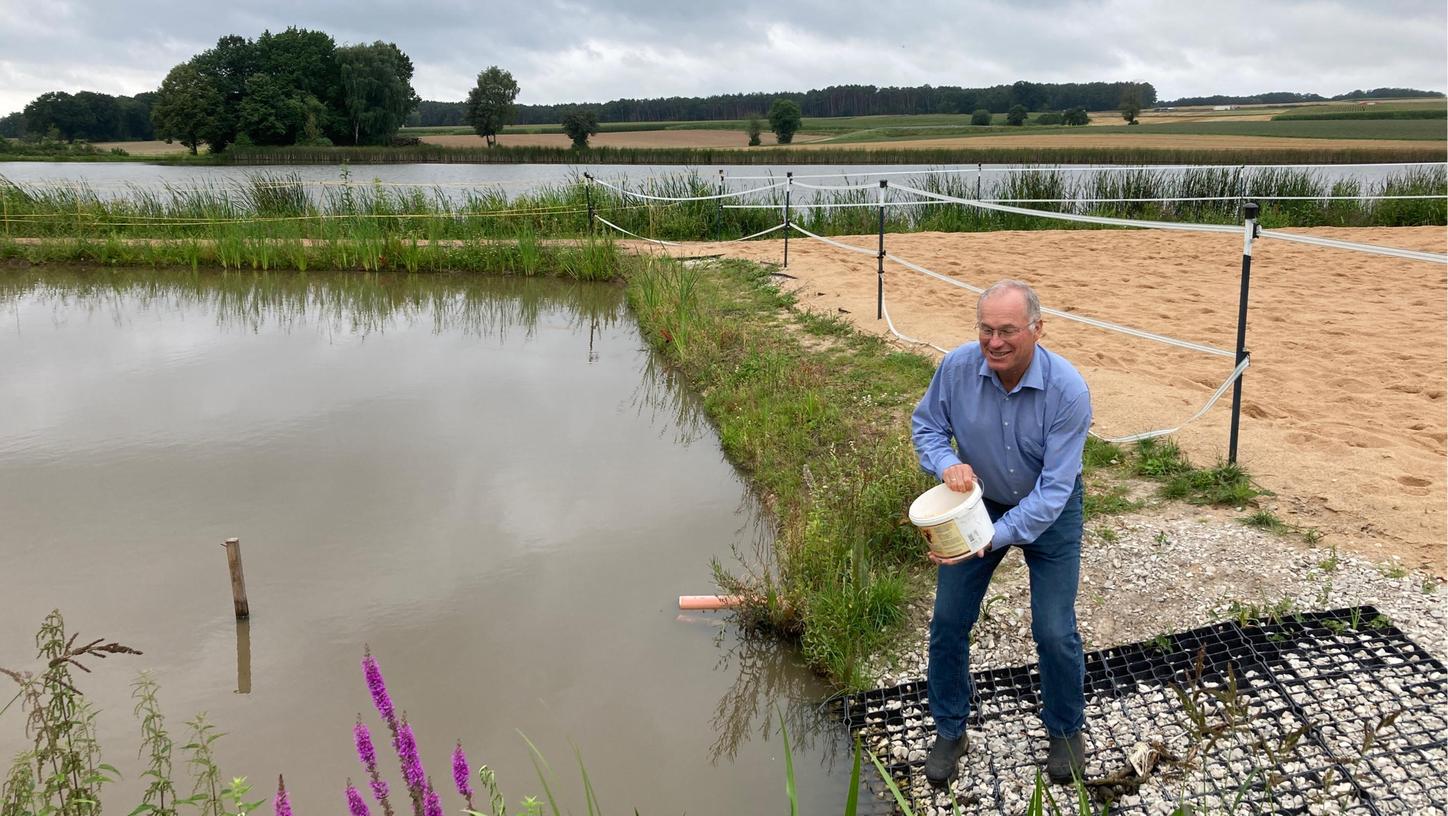 Ruhe und Entspannung findet der Vize-Landrat und Fisch-Experte Martin Oberle an seinem eigenen Weiher nahe Höchstadt, zu dem ein kleiner Gemüsegarten gehört.