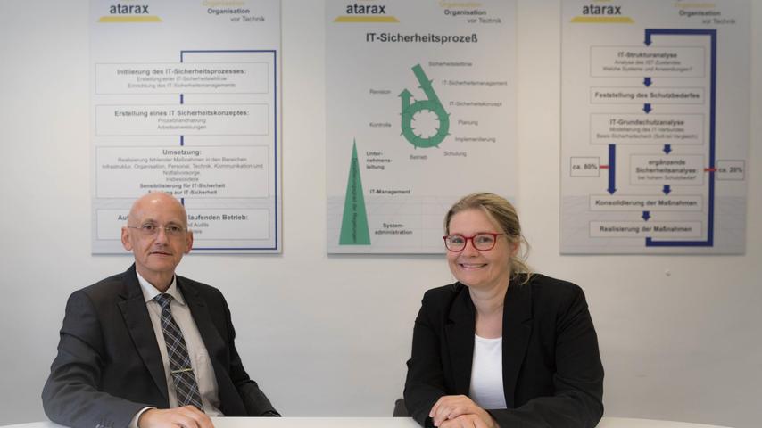 Norbert Rauch und Claudia Philipp, Geschäftsführer von atarax, Unternehmensgruppe für Datensicherheit, erläuterten die Gefahren durch Hackerangriffe oder Schadsoftware - auch im Homeoffice.