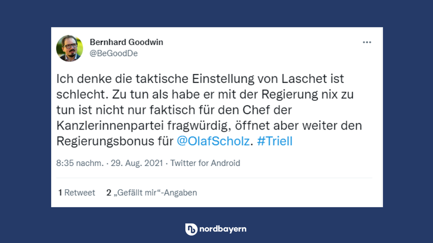 Bernhard Goodwin sieht Laschets Strategie als förderlich für SPD-Kandidat Olaf Scholz.