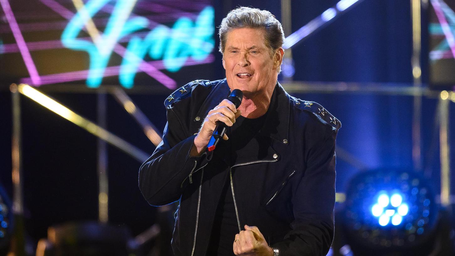 David Hasselhoff bei einem Auftritt in der Baden Arena. David Hasselhoff bei einem Auftritt in der Baden Arena.