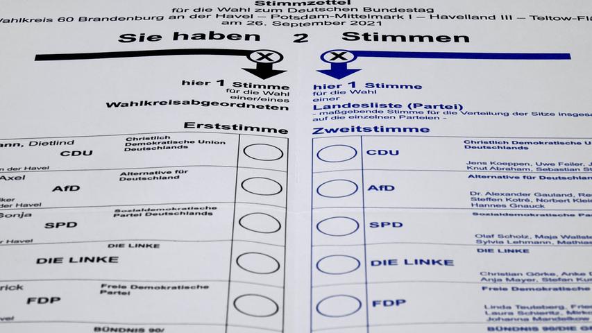 So funktionieren die Wahlzettel zur Bundestagswahl 2021