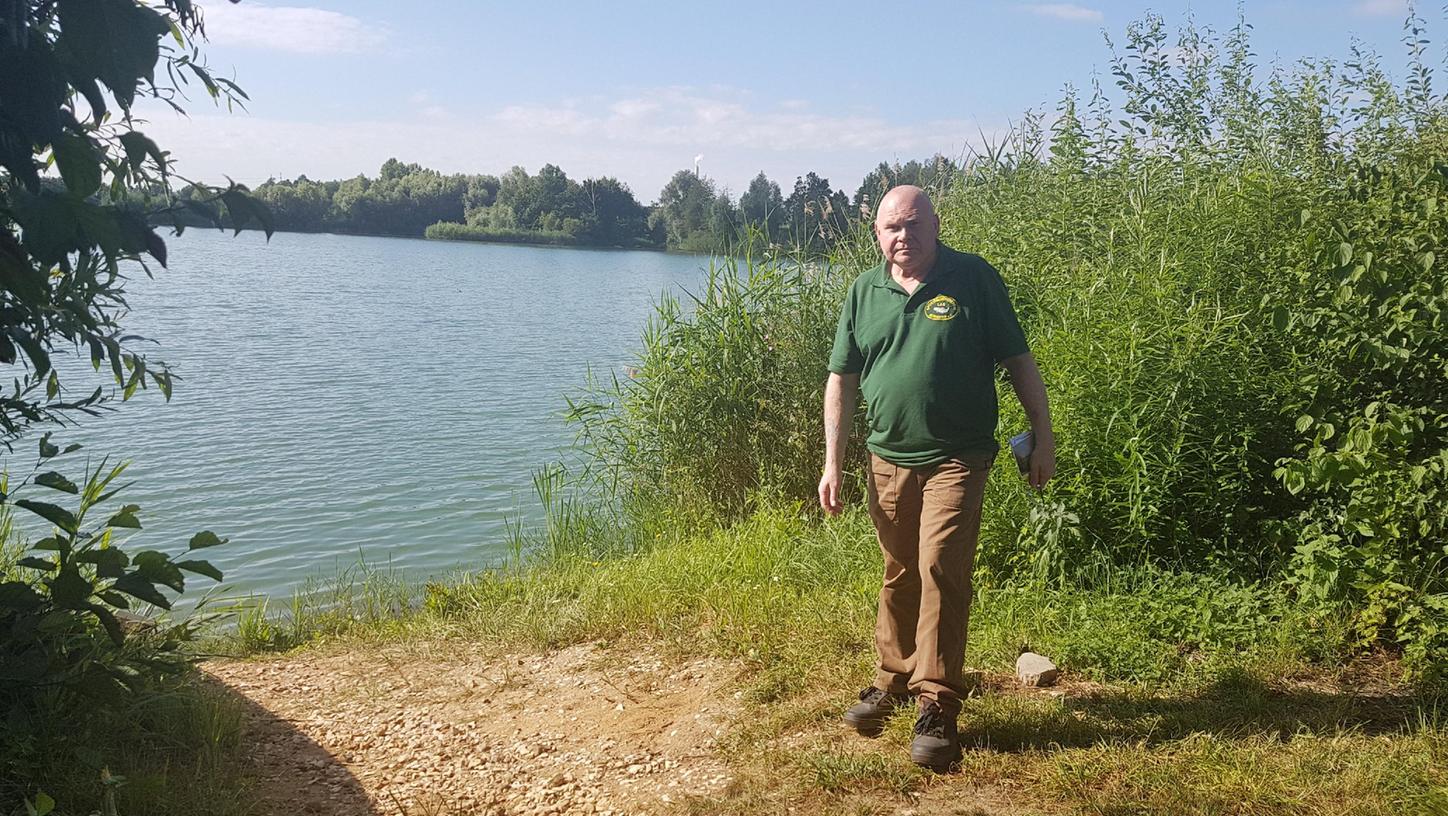 Wasserspiegel am Labsee im Regnitztal sinkt dramatisch