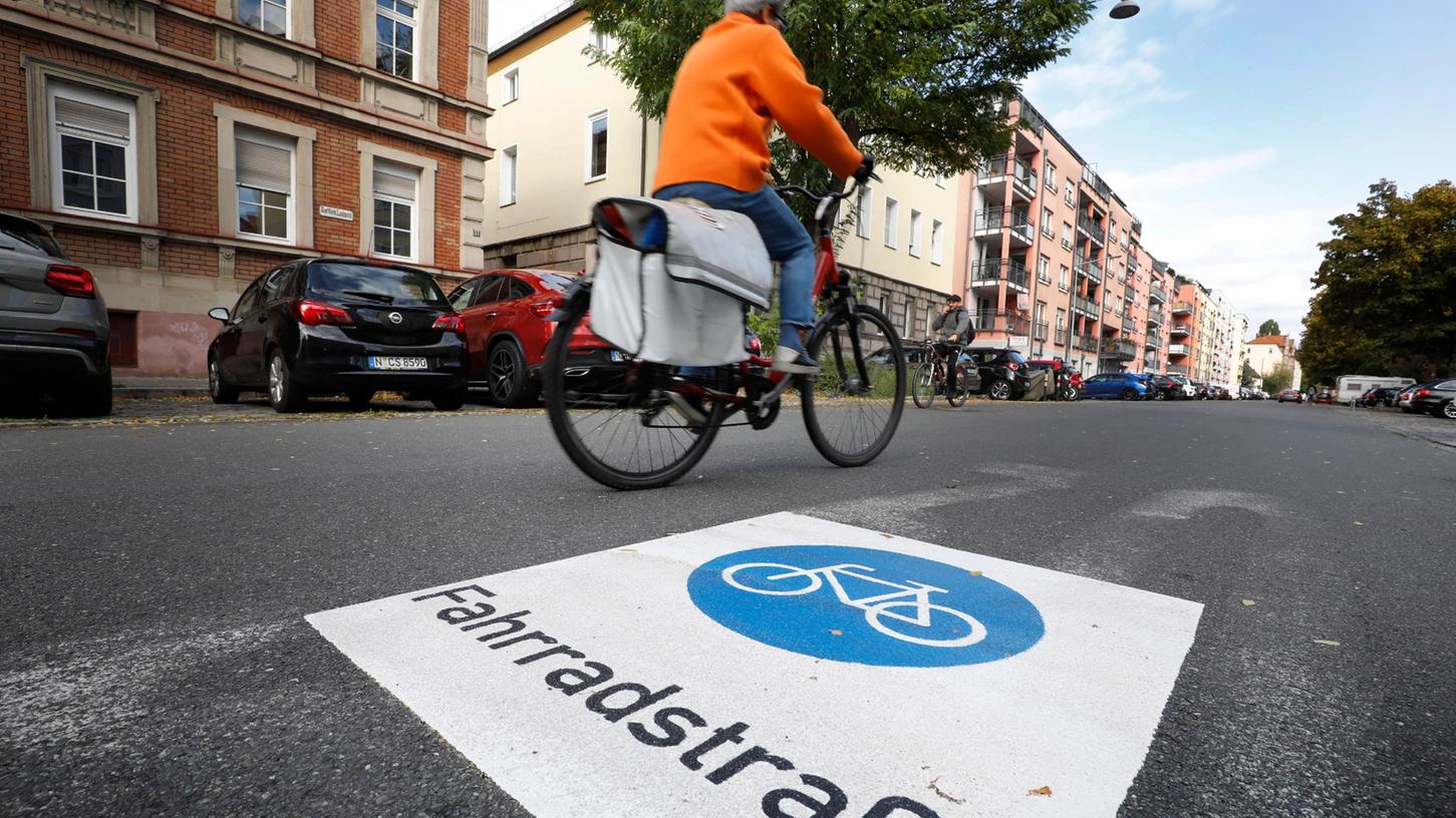 Im Oktober 2019 eröffnet: Nürnbergs erste Fahrradstraße am Rennweg.