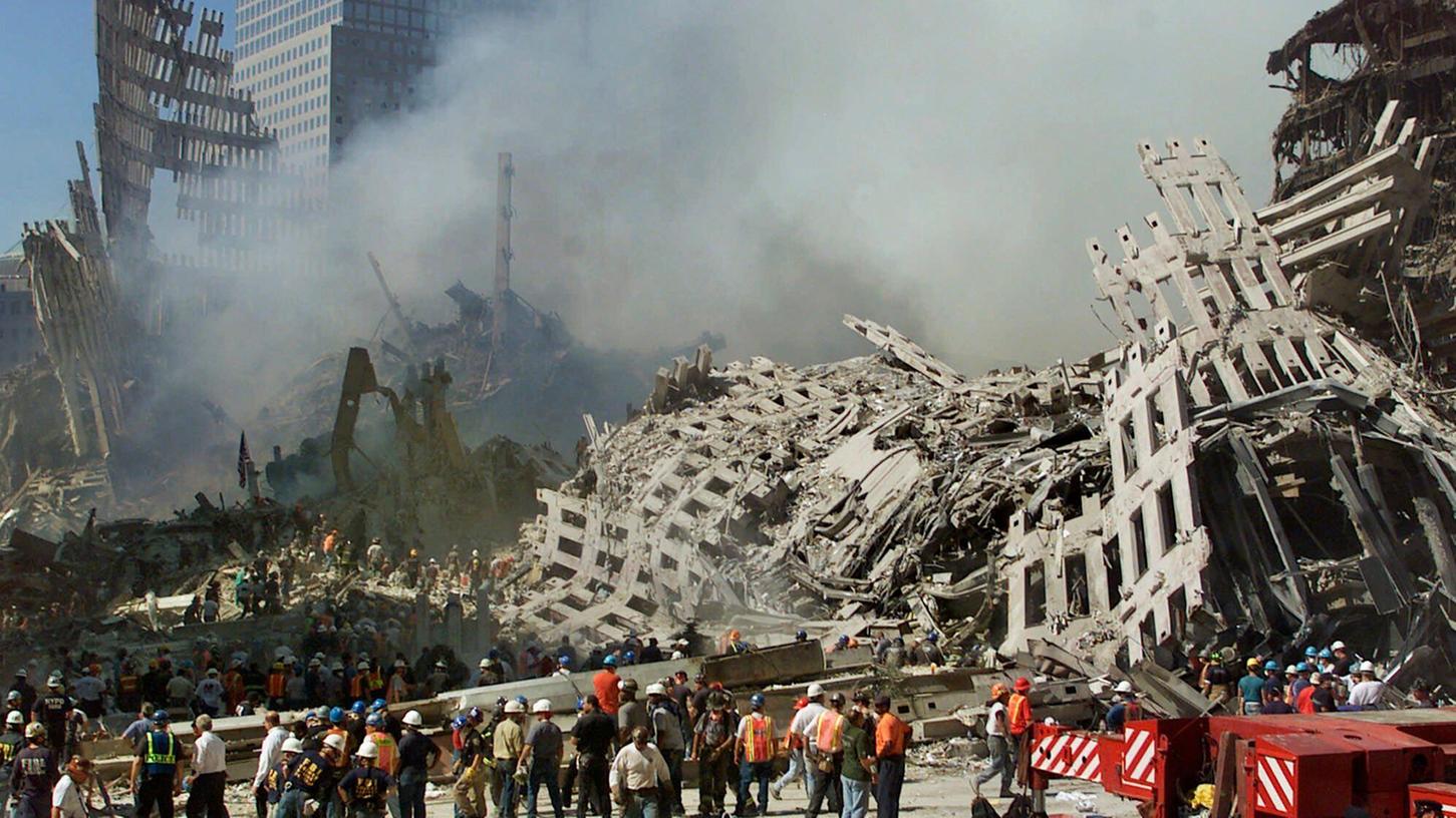 Traumatisch bis heute: die nach den Terroranschlägen vom 11. September 2001 eingestürzten Türme des World Trade Centers.