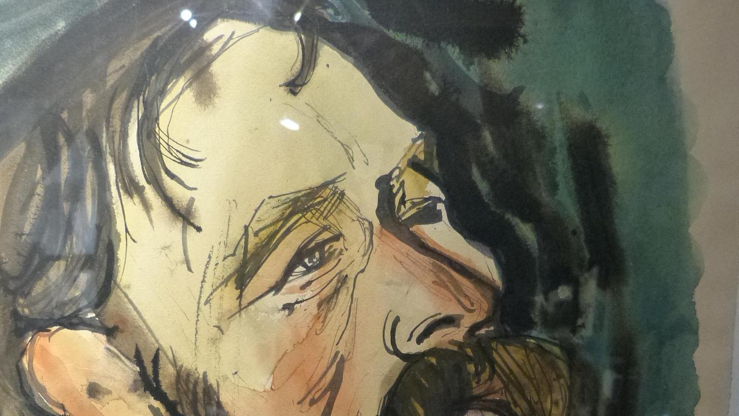 Ein Selbstporträt von Eitel Klein ist eines der Ausstellungsstücke in Pettensiedel.
Ein Selbstporträt von Eitel Klein ist eines der Ausstellungsstücke in Pettensiedel.