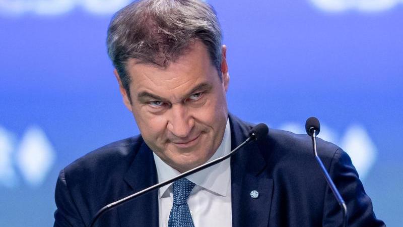 Parteivorsitzender Markus Söder beim CSU-Parteitag in Nürnberg. Parteivorsitzender Markus Söder beim CSU-Parteitag in Nürnberg.