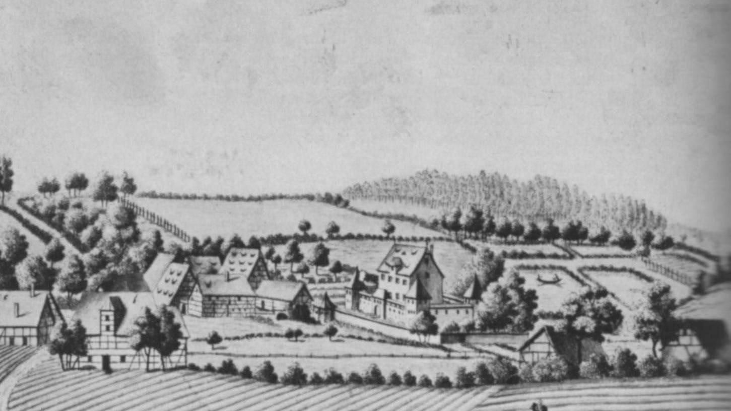 Ansicht von Schloss Wolkersdorf aus dem Jahre 1753.   