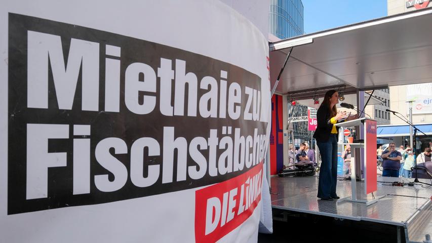 Wahlkampfendspurt in Nürnberg: Linken-Spitzenkandidatin Janine Wissler kämpft um Stimmen