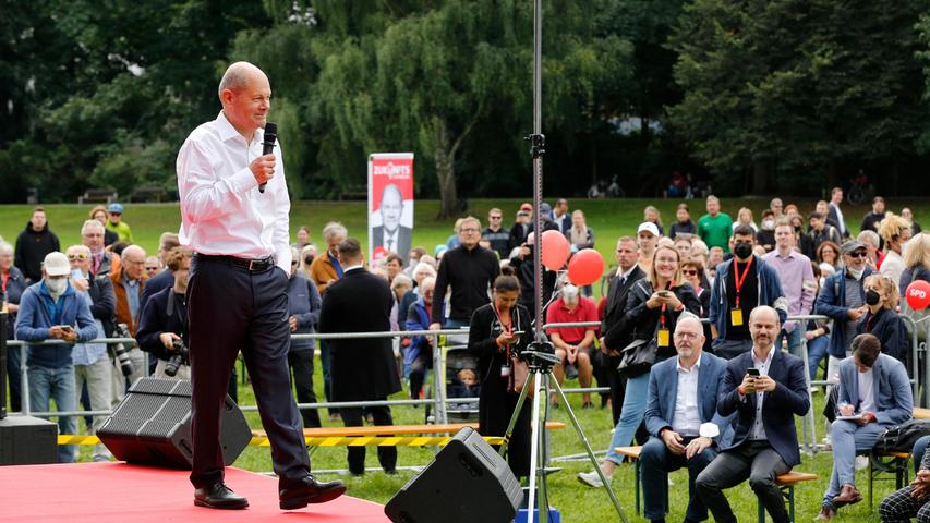 Mit Alt-OB Maly: SPD-Kanzlerkandidat Scholz kämpft in Nürnberg um letzte Wählerstimmen