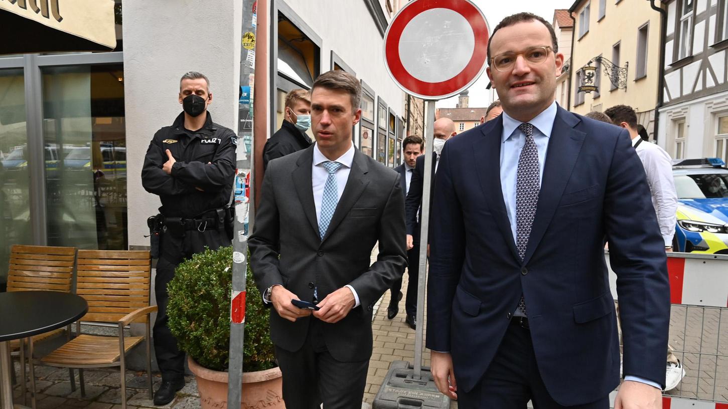 CSU-Wahlkampf in Erlangen mit Stefan Müller (links) und Jens Spahn.