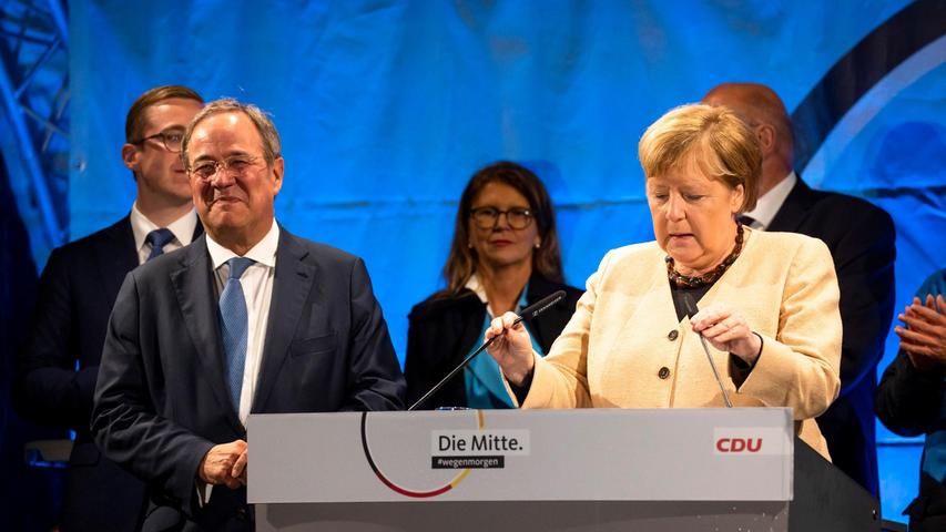 Wahl-Ticker: Merkel und Laschet warnen vor Rot-Grün-Rot Wahl-Ticker: Merkel und Laschet warnen vor Rot-Grün-Rot