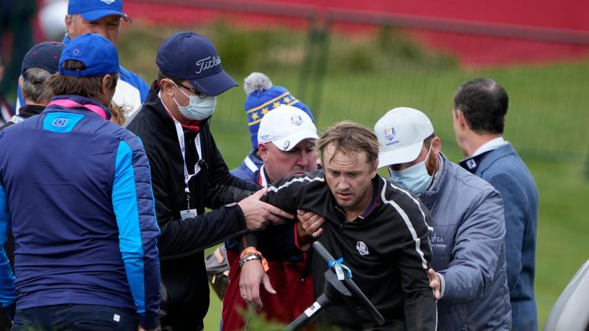 Brauchte beim Promi-Golf-Turnier plötzlich Hilfe: der britische Schauspieler Tom Felton.