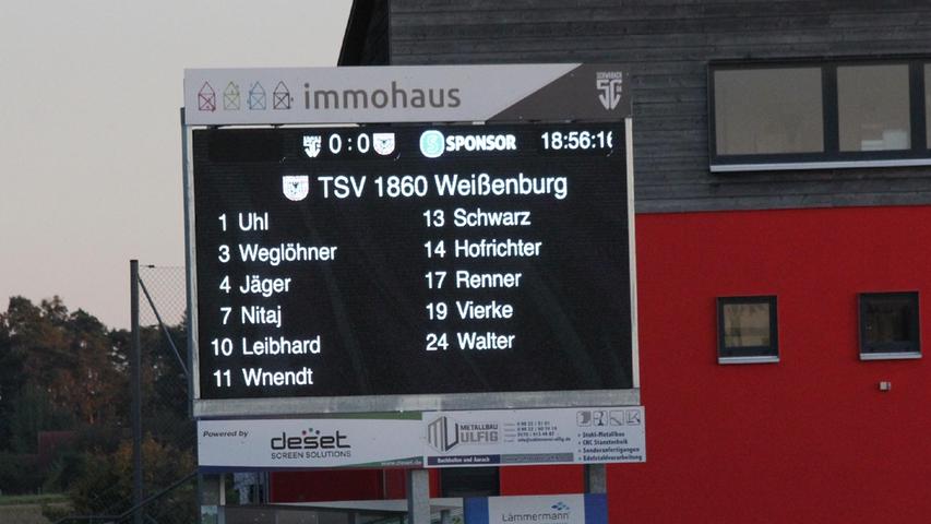 So sah die Weißenburger Startaufstellung beim Landesliga-Derby in Schwabach aus.