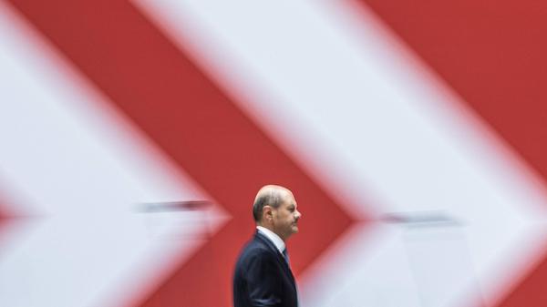 Olaf Scholz, Kanzlerkandidat der SPD, aufgenommen im Rahmen einer Pressekonferenz im Willy-Brandt-Haus in Berlin, 27.09