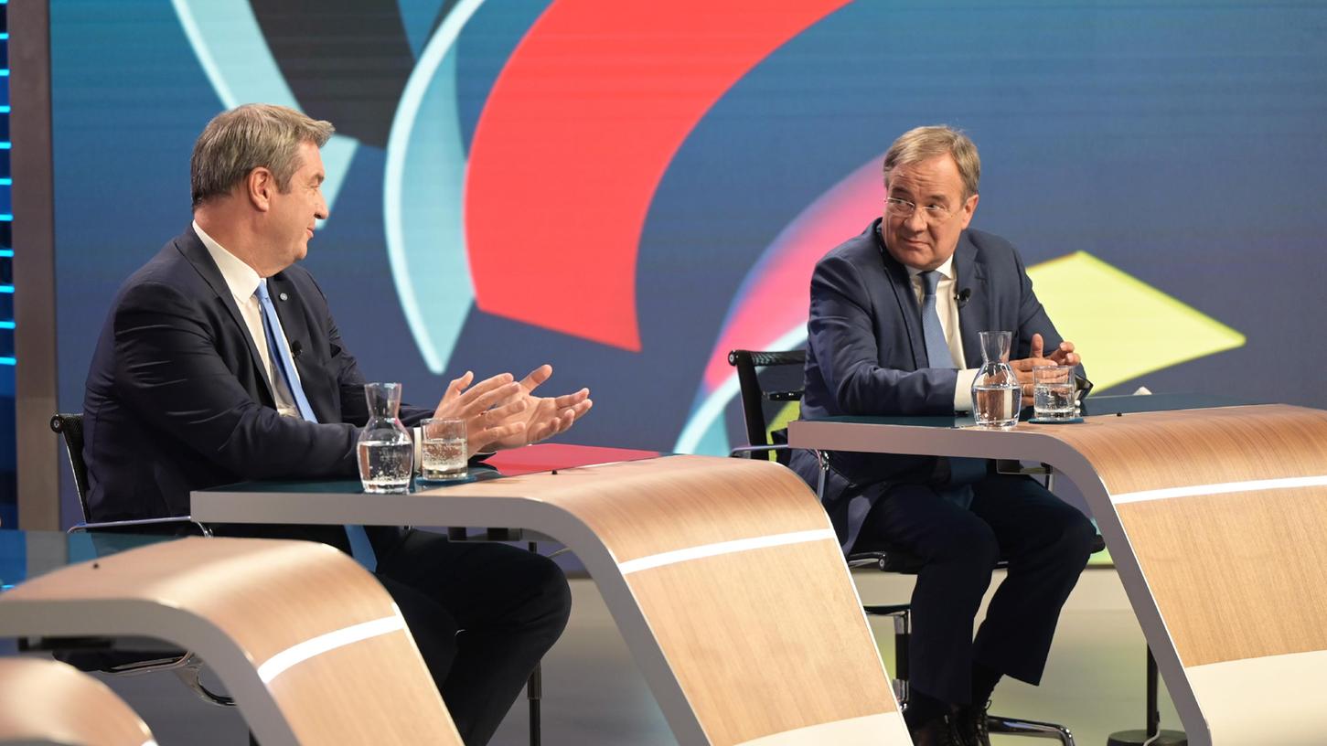 In der "Berliner Runde" nehmen Unions-Kanzlerkandidat Armin Laschet und CSU-Chef Markus Söder Stellung zum schlechten Wahlergebnis ihrer Parteien.