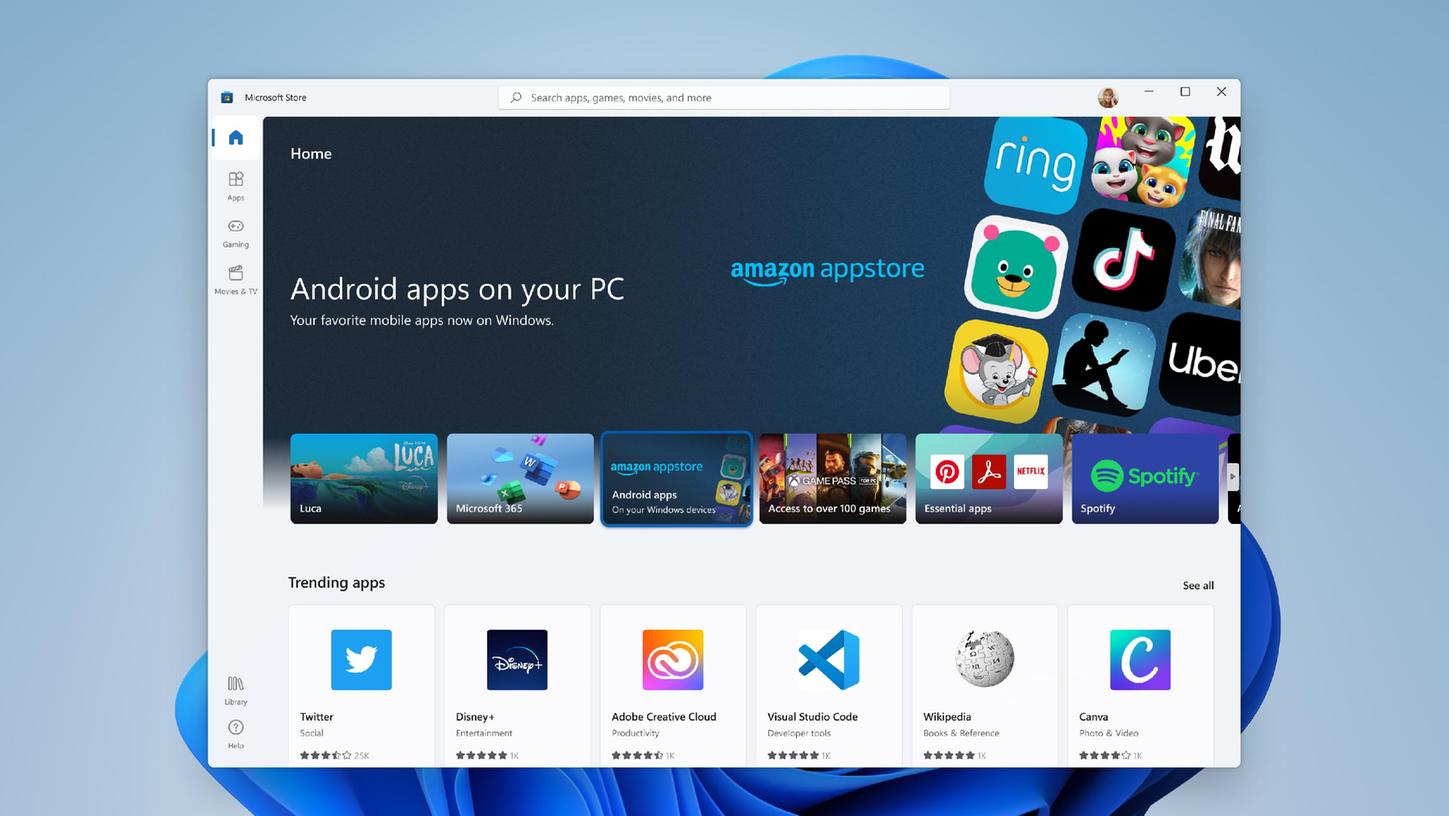 Eine der spannendsten Funktionen in Windows 11: Android-Apps vom Smartphone lassen sich nun auf dem PC installieren.