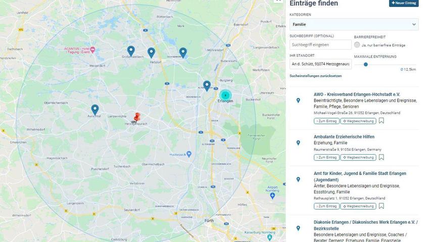 Der optische Überblick: Angebote auf einer Landkarte.