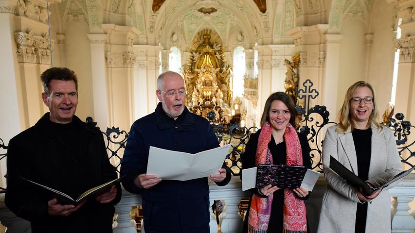 Der Festgottesdienst in der Basilika mit Thomas Höhn, Reinhard Stang, Julia Bogner, Franziska Bauer war Abschluss der Musiktage. 