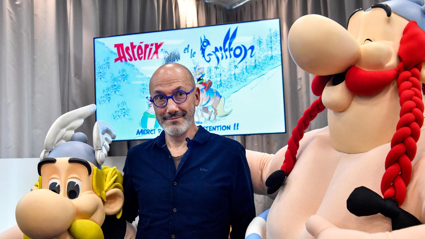 Asterix-Autor Jean-Yves Ferri im Oktober 2021 bei der Präsentation des neuen "Asterix"-Bands, der auf Deutsch den Titel  "Asterix und der Greif" trägt.