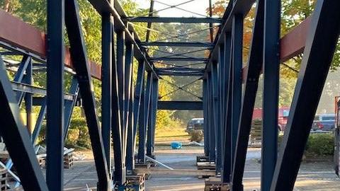 Stahlfachwerkkorsett - Sanierung der Stadthalle Hilpoltstein
