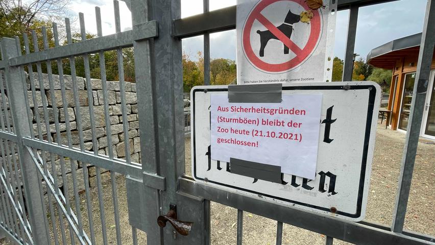 Die Tiergärten in Nürnberg und Hof bleiben am Donnerstag aus Sicherheitsgründen geschlossen.